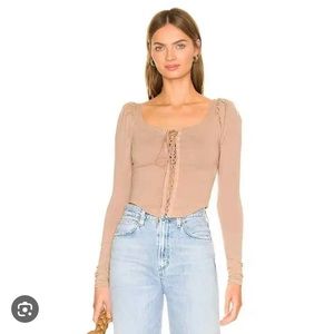 BNWT Free People Lace up top in size Small